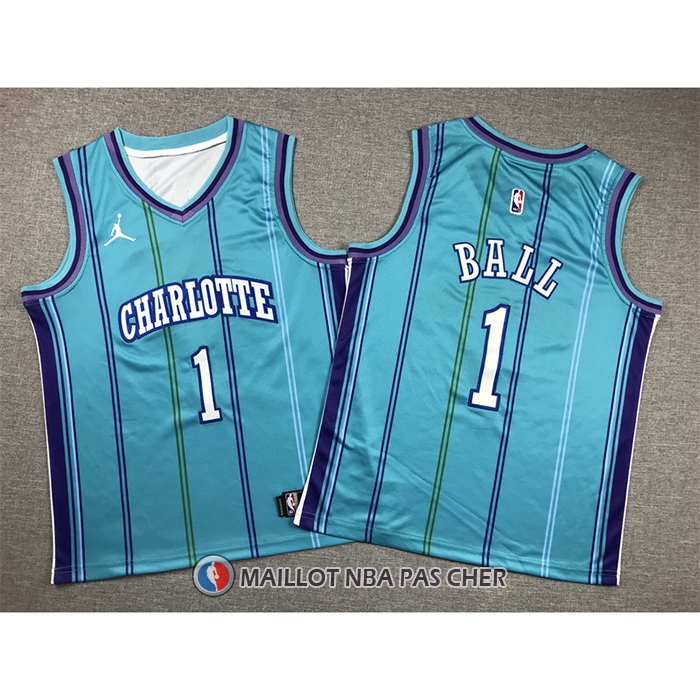 Maillot Enfant Charlotte Hornets LaMelo Ball NO 1 Classic 2023-24 Vert